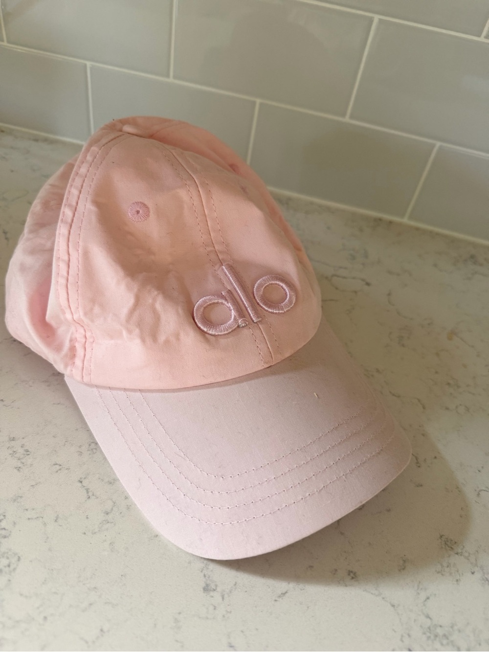 ALO Yoga Light Pink Quilted Baseball Cap